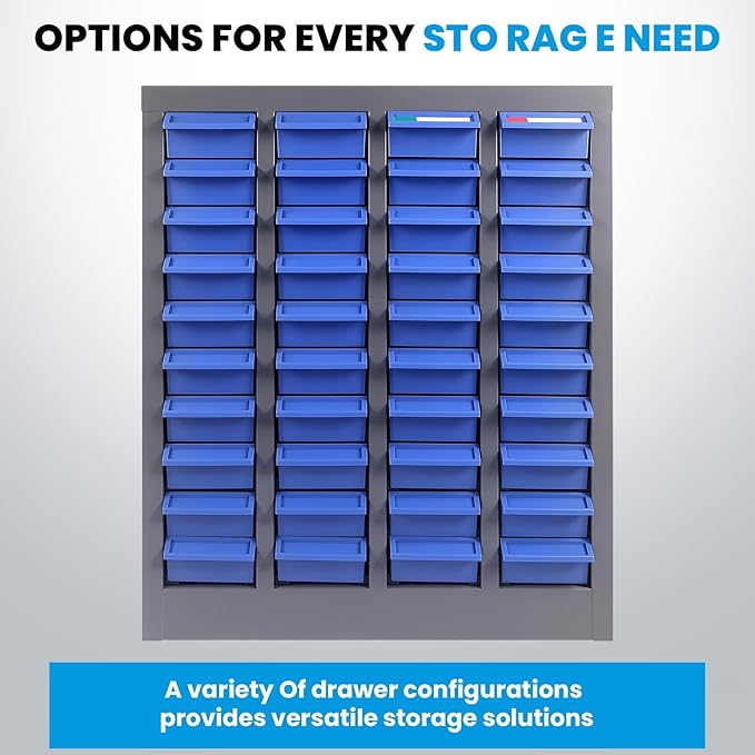 Nut and Bolt Storage Cabinet with ABS Drawer,Steel Small Parts Storage Organizer,25" H X 9" D X21 W Screw Organization for Garage Hardware,Nails,Fastener,Bolts,Nuts,and More (40 ABS Drawers)