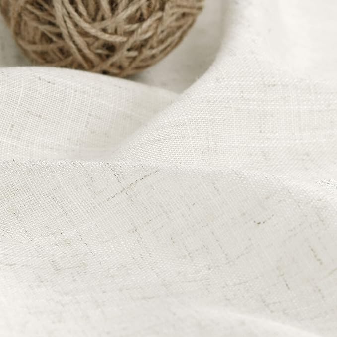 Nanspring Cafe Semi Sheer Linen Textured Valances for Small Short Windows Back Tab Rod Pocket Light Filtering Linen Textured Fabric Window Dressing for Kitchen Kids Room Breathable Home Decor 52x30