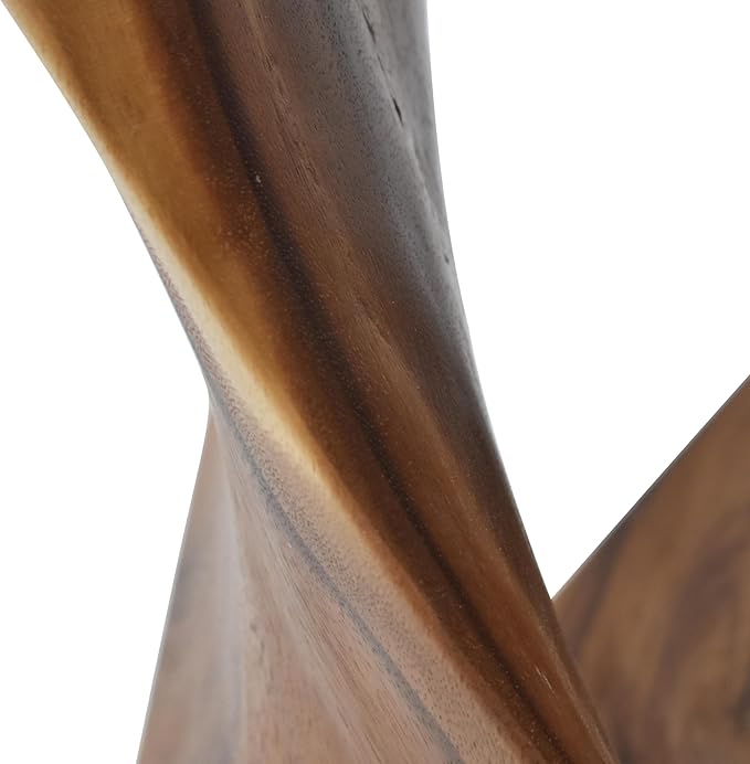 Steve Silver Furniture Solona Solid Wood Side Table, Acacia Whimsical Carved Design, Finish, Functional and Visually Alluring Natural Wood Glaze Accent Side Table, 12 L x 12 W x 26 H, Brown