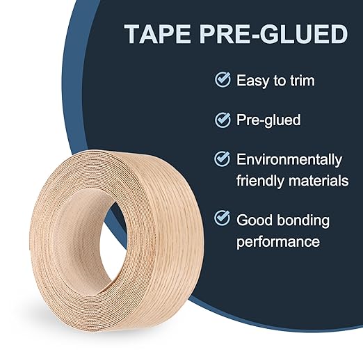PATIKIL Red Oak Edge Banding, 2 in x 25 ft Wood Veneer Tape, Pre-glued Flexible