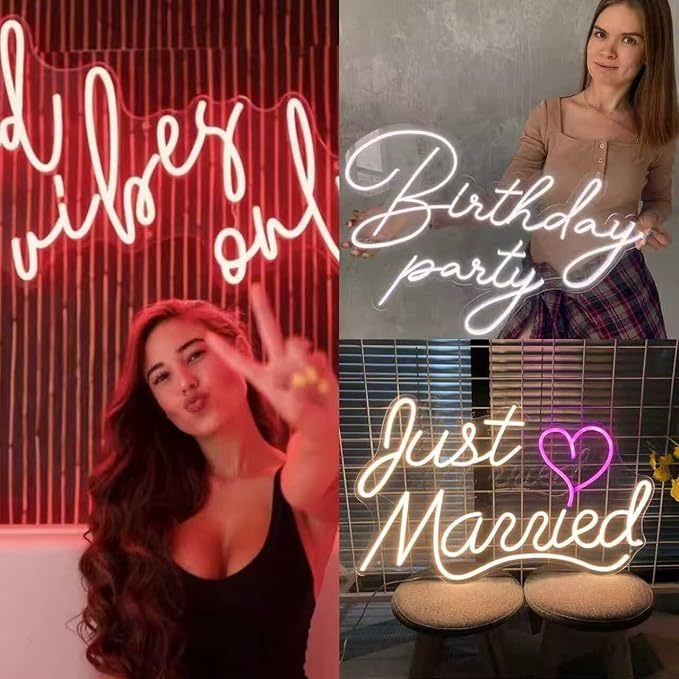 Custom Neon Sign Personalised Neon Signs for Wedding Parties Business Wall Decor Custom Neon Signs Personalised Happy Birthday Neon Sign