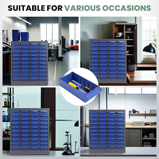 40 Drawers Alloy Steel Nut and Bolt Organizer, Parts Cabinet with Adjustable Shelves and Label Stickers, Bolt Organizer for Nuts Bolts Parts Screws Small Items