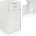 Alpine Restaurant Trash Can Cabinet - Commercial Trash Can 40 Gallon, Garbage Receptacle Indoor with Tray Holder for Restaurants, Cafeterias (White)