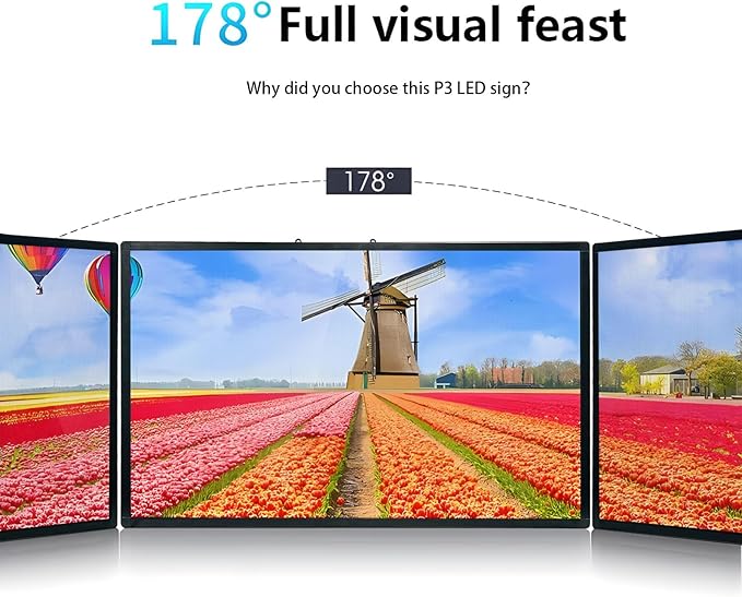 P3 Customize Size Led Sign Programmable Scrolling Digital Display Screen For Business Message Board Wifi Control High Definition High Brightness Advertising Support Image& Video Matrix Panel