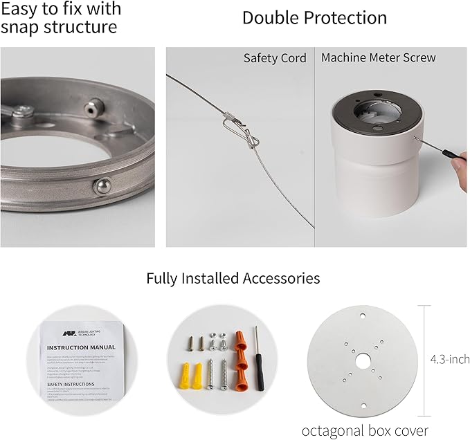 Aisilan LED Indoor White Ceiling Spot Light 7W Surface Mounted Light Fixture with 360° Pivoting Spotlight, Dimmable Warm White 3000K CRI 97+ for Living Room Bedroom