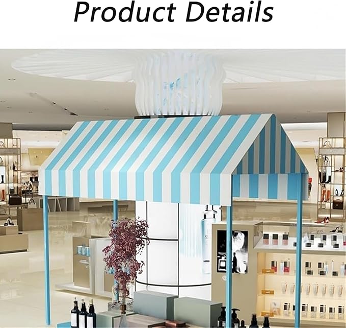 Outdoor Vendor Cart, Portable Cart with Canopy, Commercial Business Mobile Street Food Vendor Carts, Foldable Vending Stand Kiosk Display Trolley with Canopy for Markets (Red)