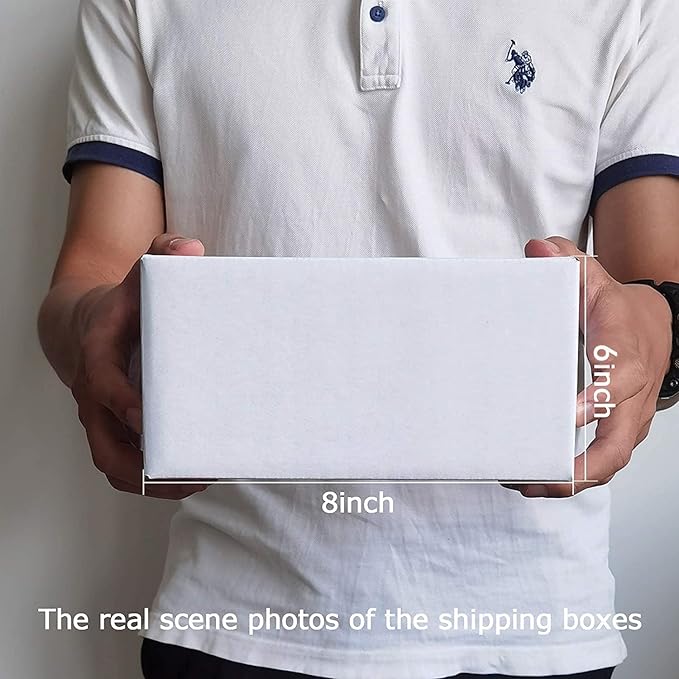 Calenzana 8x6x4 Shipping Boxes Set of 25, White Corrugated Cardboard Box for Mailing Packing Gifts Small Business
