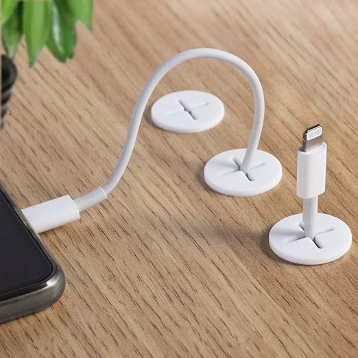 8 Pack Cable Cord Grommet 3/4 Inch Flexible Wire Rubber Grommets for Desk and Other Furniture Wall Hole Cover Cable Management Wire Organizer Cable Pass Through, White Color