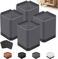 Furniture Risers Bed Risers - Rectangular Adjustable Block Riser for Raising 1.5-3 In. & 4.3 In. Beds, Tables, Sofas, Refrigerators, Washers - Up to 4,000 Pounds (Grey, Three Layers 4.3inches)