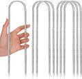CEWOR 6 Pack 12 Inch Rebar Stakes, U Hook Galvanized Trampoline Stakes High Wind Ground Anchors for Camping Tent, Chain Link Fence, Heavy Duty Metal Steel Yard Landscape Garden Staples