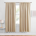 PONY DANCE Thermal Curtains 72 inches - Window Coverings Privacy Protect Rod Pocket Top Room Darkening Curtain Home Decor for Bedroom, 34 Wide by 72 inch Drop, Biscotti Beige, 2 PCs
