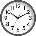 Wall Clock Small Analog 8 Inch Silent Non Ticking Battery Operated Modern Simple Decorative for Kitchen Office Bedroom Bathroom Living Room(Gray)