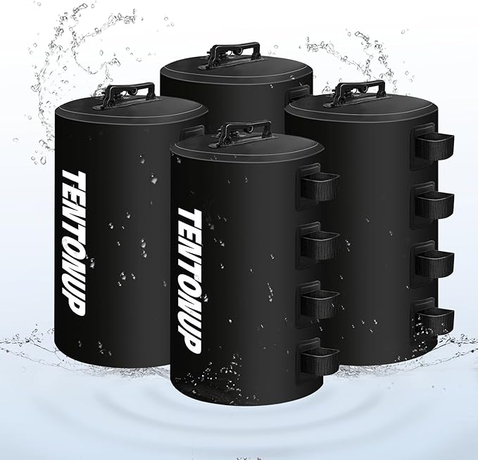 Canopy Water Weight Bags, 220 LBS Heavy Duty Canopy Weights Set of 4, Tent Water Weights for Pop Up Canopy, Gazebo, Carport, Outdoor Event, Black