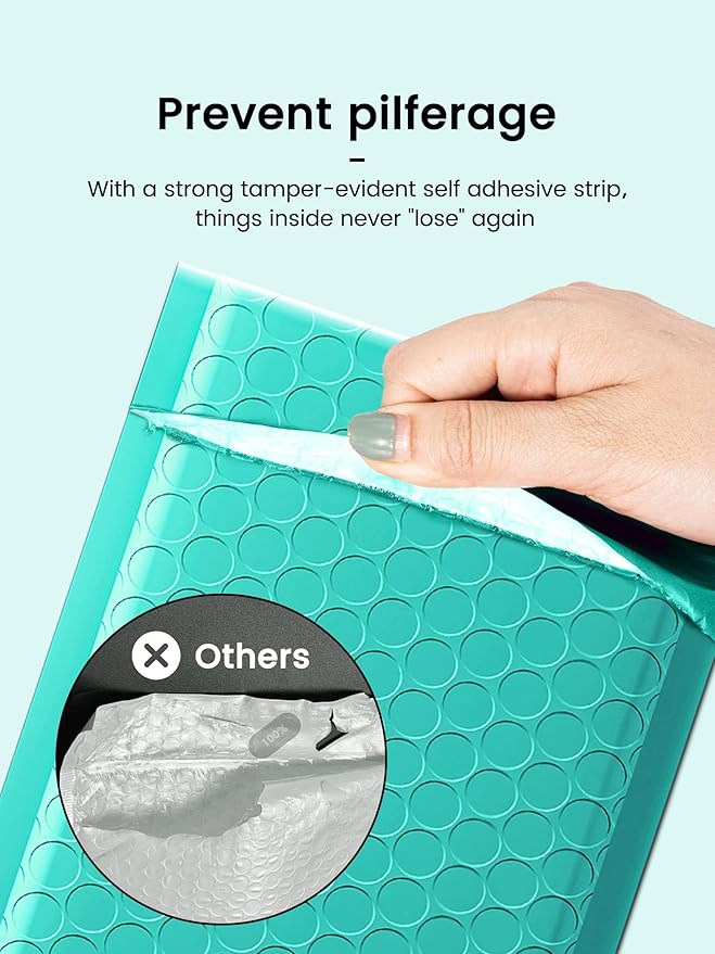 GSSUSA Teal Bubble Mailers 4x7 Small Padded Envelopes, 4000 Pack, Strong Adhesion Self-Seal Bubble Envelopes for Small Business