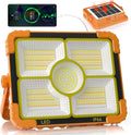 100W LED Solar Work Light, 466 LED 10000LM Magnetic Worklight with 5 Modes, 12000mAh Battary Rechargeable, IP66 Waterproof Portable Solar Outdoor Working Light for Emergency, Repair, Camping