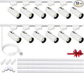 Super Brightness 4000K Natural Light Dimmable Brightness 25W 2000lm H Type LED White Track Lighting Kit System with 13 FT Track Rails, Ceiling Spotlight Fixture with Installation Package
