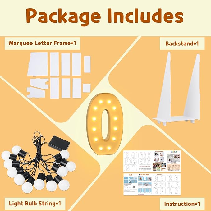 imprsv Light Up Letters, 4FT Marquee Letters for Birthday Wedding Engagement Party Decor, Large Marquee O for Party Decoration Arch Kit Decorations