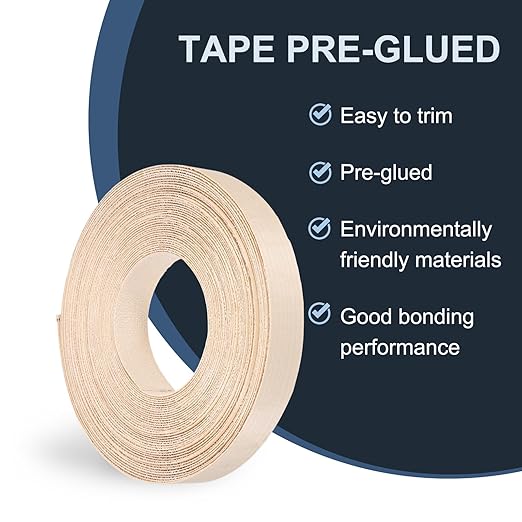 PATIKIL Maple Edge Banding, 1 Inch x 49.2 ft Wood Veneer Tape Pre-glued Flexible Plywood Edge Banding with Hot Melt Adhesive for Furniture Restoration