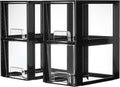 Vtopmart 4 Pack Large Stackable Storage Drawers,Black,Easily Assemble Acrylic Bathroom Closet Undersink Organizers and Storage,Plastic Bins for Kitchen Cabinets,Pantry,Makeup,Medicine Organization