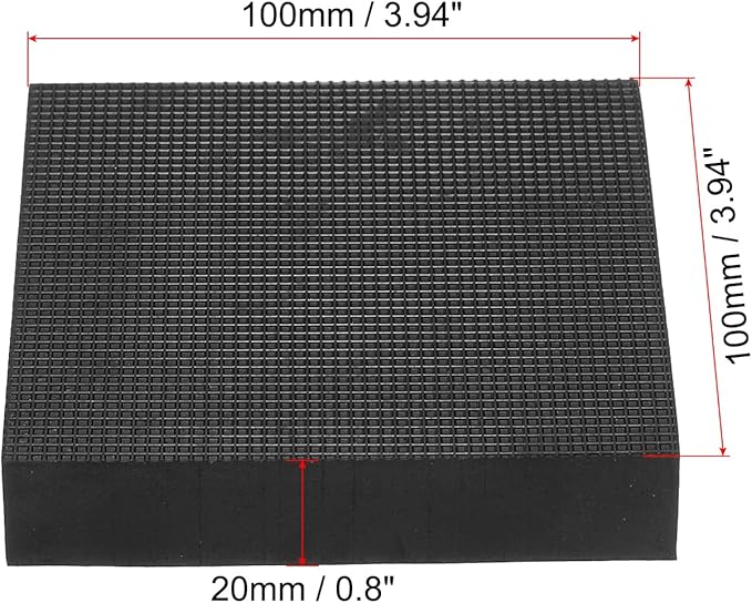 PATIKIL Rubber Anti-Vibration Pads, 4 Pcs Square Vibration Isolation Mats 3.94" x 3.94" x 0.8" for HVAC, Air Conditioner, Air Compressor, Washer, Dryer, Black