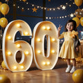 Marquee Numbers 3 Feet Tall Large Light Up Numbers 60th Birthday Decorations Women Men Big Yellow Light Outdoor Anniversary Decorations Balloon Arch Kit Party Backdrop 60