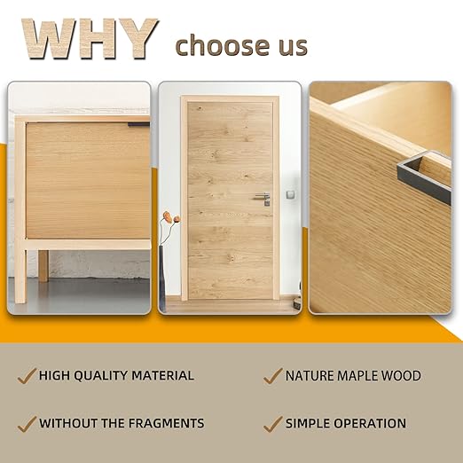 GSCIT Club 13 PCS Maple Wood Veneer, 12 inch x 12 inch Wood Edge Banding Pre-glued Flexible, Veneer Tape Banding for Cabinet Repair Furniture Restoration