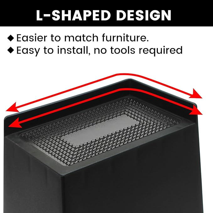 Bed Risers 5 Inch Heavy Duty, Oversized Furnitures Risers 5 inch Support 6000 lbs, Bed Table Rising Blocks, Fits for Couch, Sofa, Chair, Furniture Lifts (Black 6 Pack, 5 inch)