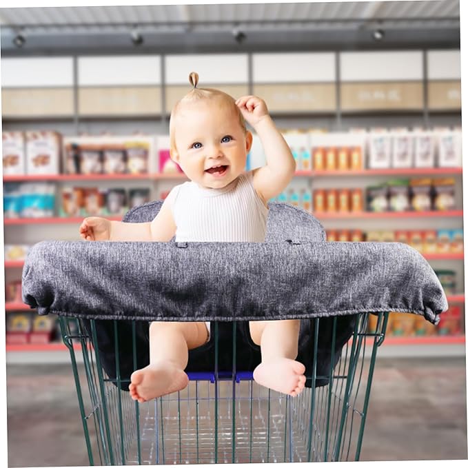 Baby Shopping Cart Cover, Polyester Foldable High Chair Cover, Infant Grocery Cart Cushion Liner with Storage Pouch for Infant, Toddler Shopping