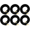 Woanger 6 Pack Velvet Stanchion Rope, 5 Feet Crowd Control Stanchion Ropes Safety Barrier with Gold Plated Hook for Carpet Events Movie Theaters Grand Openings Hotels Party(Black)