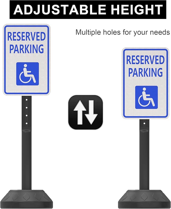 OrangeStar 6-Pack 41" Commercial Sign Holder with Water Weighted Base Set Kit, Portable Warning Sign Stand for Parking Lots, Construction Sites, Events, Includes Bolts & Nuts