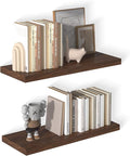 12 Inch Deep Floating Shelves for Wall 2 Pack Floating Shelfs Large Storage Space Wall Decor Display Shelf for Bathroom Living Room Bedroom Kitchen 30" W x 12" D x 1.2" H Walnut