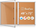 SWANCROWN Enclosed Bulletin Board 48x36 in, Tamperproof Lockable Cork Board Wall Display Case with 2 Locks for Office School Home, Aluminum Frame, Pack of 2