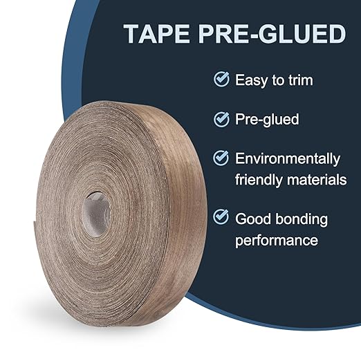 PATIKIL Walnut Edge Banding, 3 Inch x 250 ft Wood Veneer Tape Pre-glued Flexible Plywood Edge Banding with Hot Melt Adhesive for Furniture Restoration