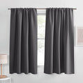 PONY DANCE Grey Kitchen Curtains 45 inch Length - Blackout Camper Curtains for Travel Trailers, Rod Pocket Short Small Window Drapes for Bathroom & Basement, Ideal for RV Camper,34 Wide, 2 Pcs