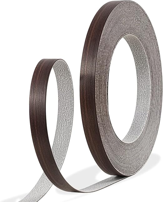 GSCIT Club Walnut Edge Banding, 1/2 inch x 25ft roll of Veneer PVC Edge Banding Pre-glued Flexible, Wood Tape for Cabinet Repair