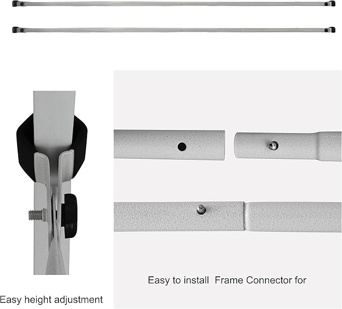 Eurmax USA Universal 8ft Rail Bars for Pop-Up Canopy Tents,Set of 2 Tent Half Wall Hardware with Frame Connectors,Durable Canopy Accessories, Rail Bars Only