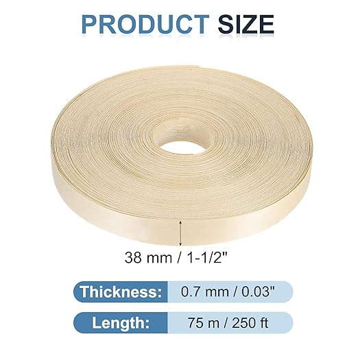 PATIKIL Birch Edge Banding, 1-1/2 Inch x 250 ft Wood Veneer Tape Pre-glued Flexible Plywood Edge Banding with Hot Melt Adhesive for Furniture Restoration