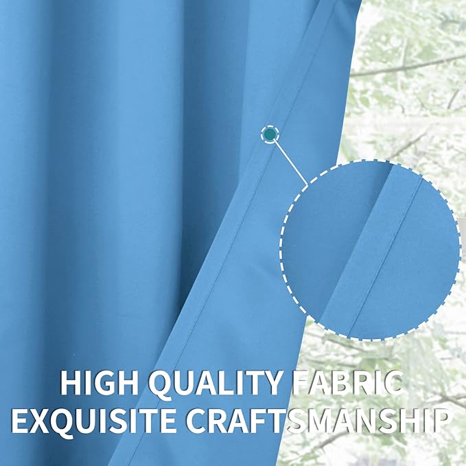 BGment Room Darkening Curtains 72 Inches Long - Grommet Thermal Insulated Drapes Window Treatment Curtains for Bedroom, 2 Panels, 52 x 72 Inch, Sky Blue