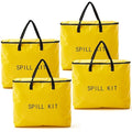 4 Pcs Spill Yellow Portable Bag kit Only, Universal Portable Emergency Yellow Duffle Spill Bag, 20 x 17 x 5 Inches, No Other Leak Handling Accessories are Included