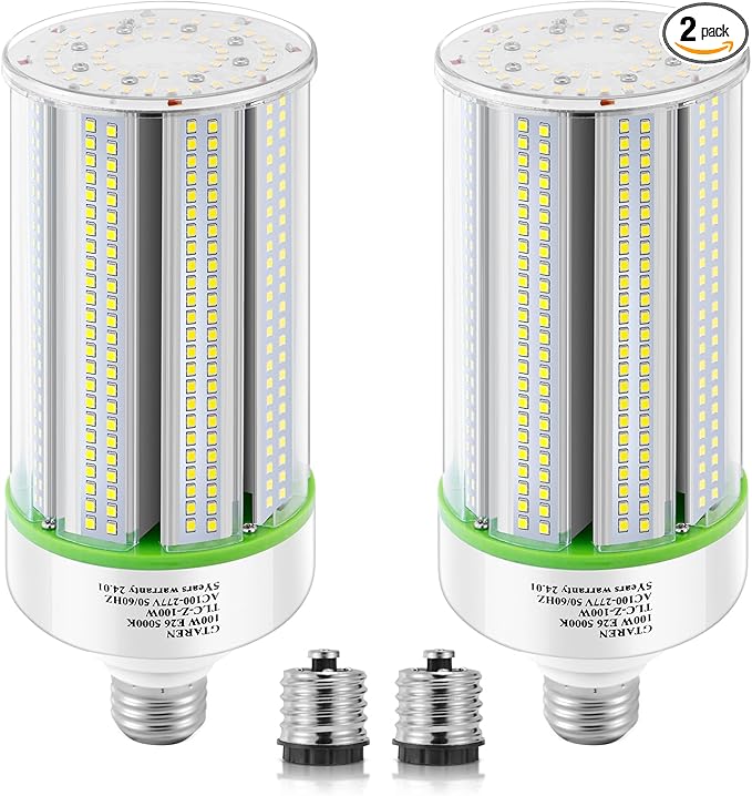 2-Pack 50w Corn LED Light Bulb,E26/E39 led Bulbs,120-277v 5000k,Replacement HID HPS Mercury Vapor CFL Metal Halide Lamp for Indoor Outdoor Garage Yard Driveway Storage Room Work Shop