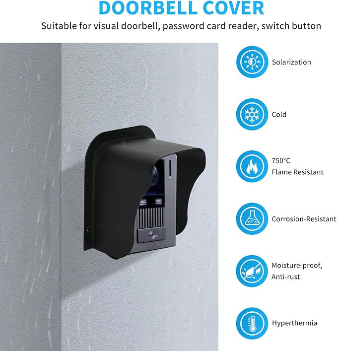 Doorbell Rain Cover,Waterproof Ring Doorbell Cover,Ring Doorbell Anti-Glare Cover，Access Control System Cover,suitable for Access Control keypad，fingerprint lock，outdoor keypad，etc