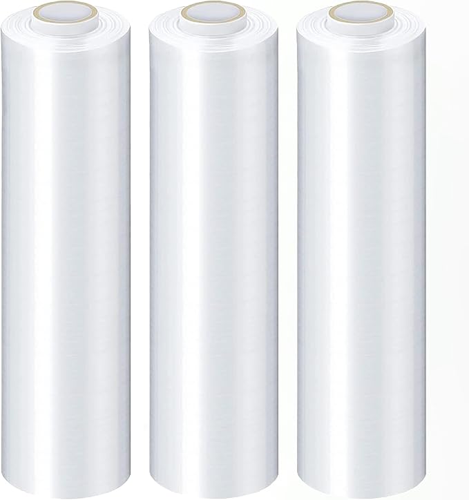 PSBM High Performance Pallet Stretch Wrap, 4 Pack Plastic Moving Wrap in 12 Inch x 1500 Feet, 47 Gauge, Clear Packing wrap for Moving, Ideal for Furniture Wrapping for Moving Purposes