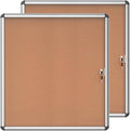 Mifuro 2 Pack 28"x26" Enclosed Bulletin Board, Lockable Weather-Resistant Aluminum Cork Noticeboard for School & Office, Silver Frame w/Cork