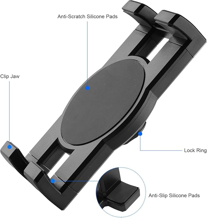 Foldable Wall Mount iPad Holder Tablet Mount Stand,360° Adjustable Tablet Holder,2-Stage Extendable Articulating Aluminum Alloy Arm,Compatible with 4.7~12.9" iPad/Nexus/e-Reader/Switch/iPhone