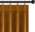 MIULEE Velvet Pinch Pleated Blackout Curtains 108 inches Long, Gold Brown Pleat Design Thermal Insulated Luxury Window Drapes for Living Room Bedroom with Hooks, Set of 2