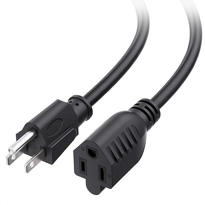 [ETL Listed] Cable Matters 16 AWG Heavy Duty 13A Long Power Extension Cord - 50ft, 3 Prong Power Cord Extension, NEMA 5-15P to NEMA 5-15R, Black