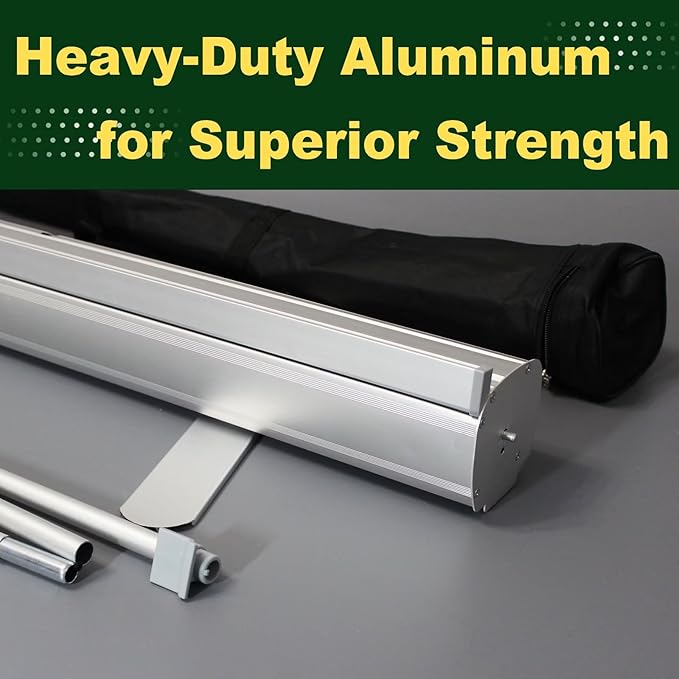 Custom Retractable Banner with Aluminum Silver Stand – Ready in 1 Day, Personalized Roll Up Banner, Full Color Pop Up Display Sign with Travel Bag for Events, Trade Shows, and Photo Booths,33" × 81"