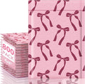 Fuxury Bubble Mailers 4x8 800 Pack, Pink Bows Cute Design Bubble Envelopes Usable Size 4x7",Strong Adhesion Pattern Padded Shipping Envelopes Thick Mailer for Mailing Jewelry, Makeup,Small items