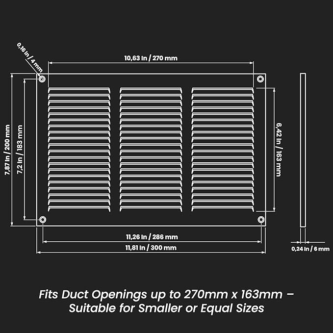 Repa Market 12x8 Inch Air Vent Cover/Anthracite Galvanized Steel Louvered Grill Cover with Mesh Screen/Wall or Ceiling Vent/Durable Flush Mount HVAC Register for Indoor and Outdoor Ventilation