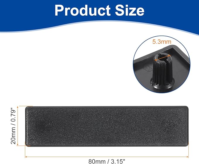 uxcell 14Pcs Extruded End Cap Nylon, 80x20mm T-Slot Aluminum Profile 2080 European Standard End Cap Extrusion Plug for Trolley, Fish Tank Rack, Storage Rack, Black
